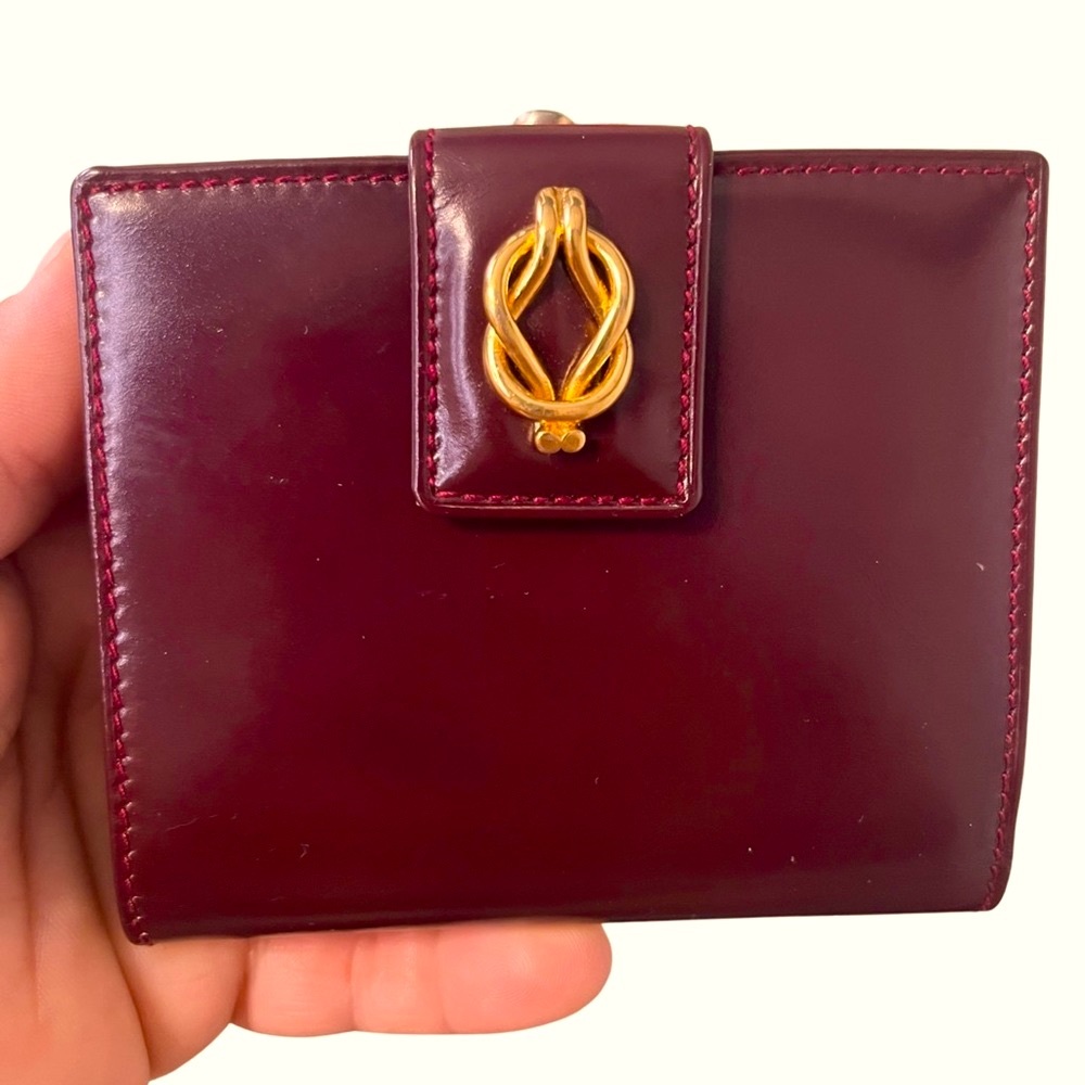 GUCCI RARE Vintage Kiss Lock Wallet in Burgundy Color - Picture 1 of 14